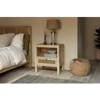Kanz Bedside Table - Natural, Mango Wood
