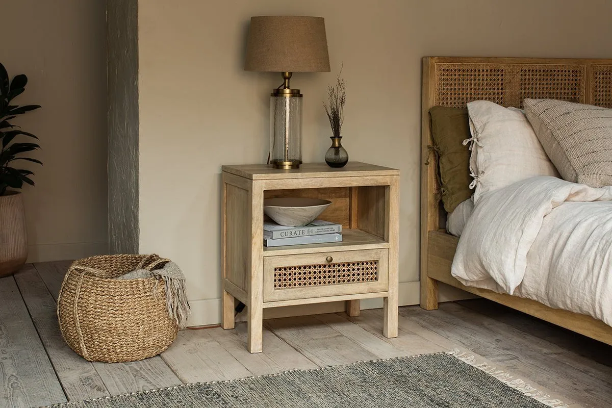 Kanz Bedside Table - Natural, Mango Wood image
