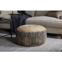 Kapil Round Pouf - Charcoal, Jute alternate view