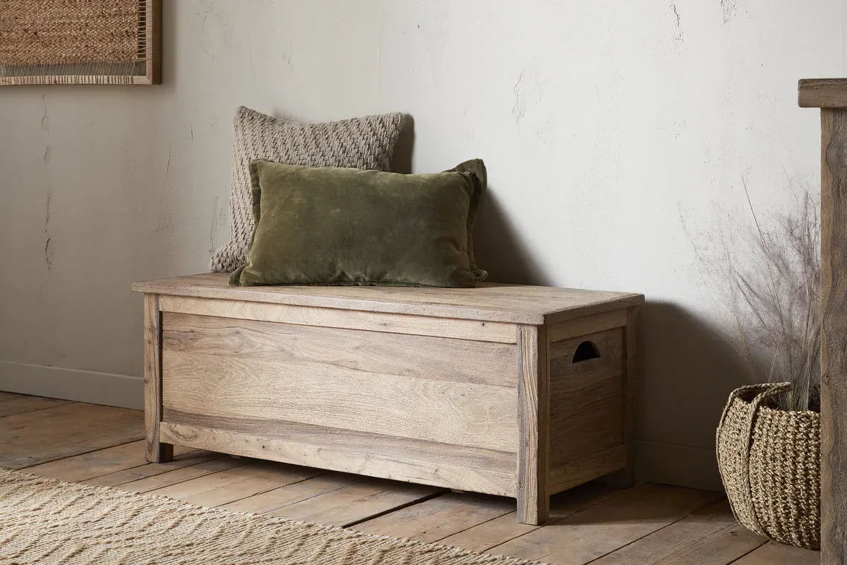 Karadi Storage Bench with Cut-Out Handles - Natural, Reclaimed Wood product