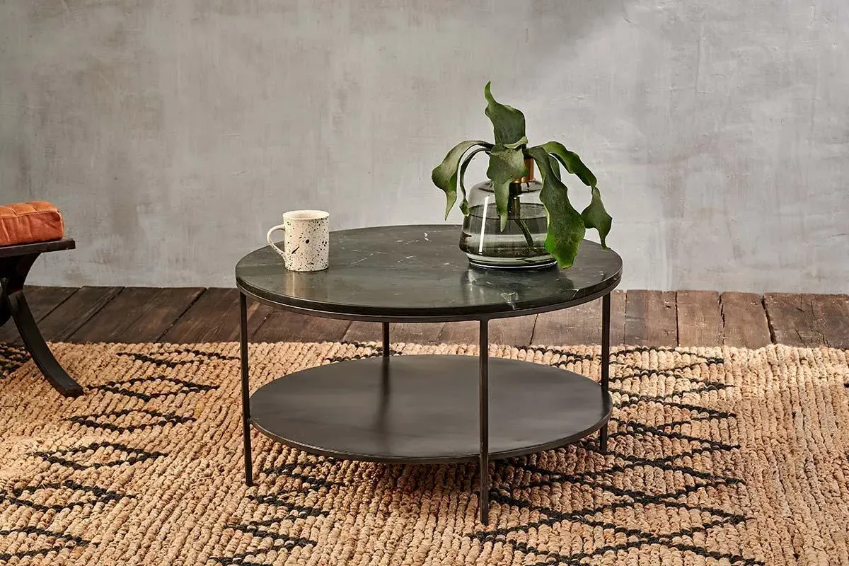 Karoko Marble Coffee Table with Storage - Black