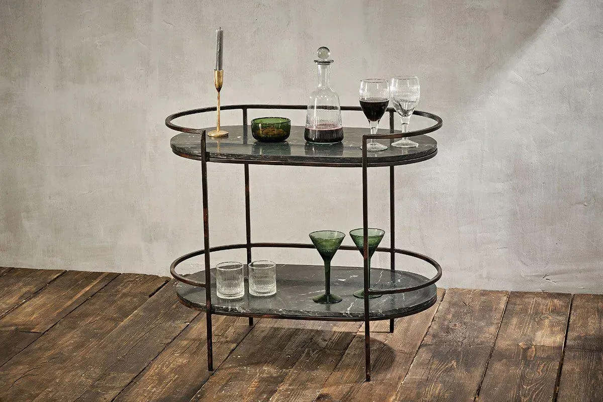 Karoko Marble Drinks Table - Black