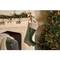 Karru Christmas Stocking - Forest Green, Cotton Velvet
