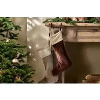 Karru Christmas Stocking - Rich Mocha, Cotton Velvet
