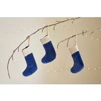 Karru Mini Stockings Set of 3 - Indigo, Cotton Velvet