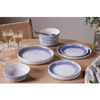 Karuma Dinnerware Set of 12 - Blue/White