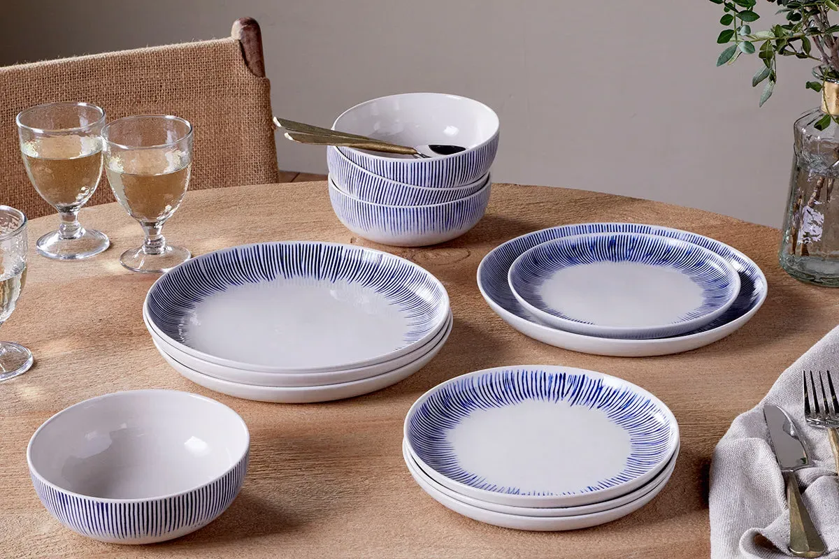 Karuma Dinnerware Set of 12 - Blue/White image