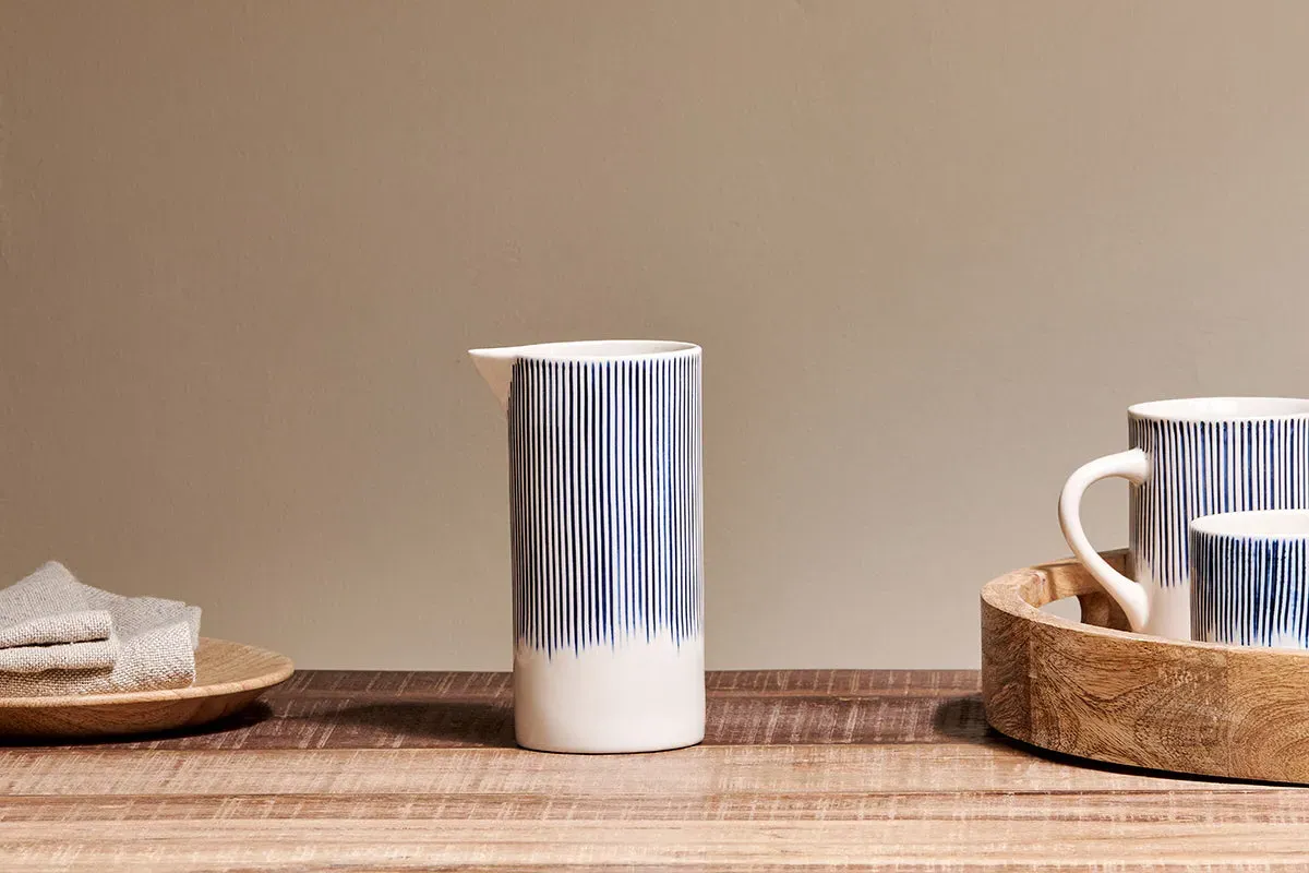 Karuma Small Ceramic Jug - Blue/White image