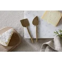 Kasa Cheese Knives Set of 2 - Antique Brass alternate view