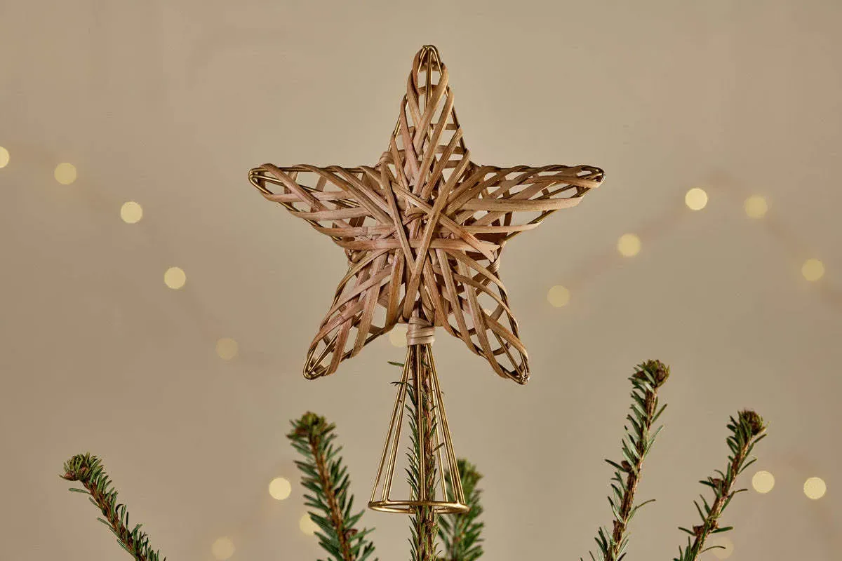 Katana Cane Star Tree Topper - Natural product