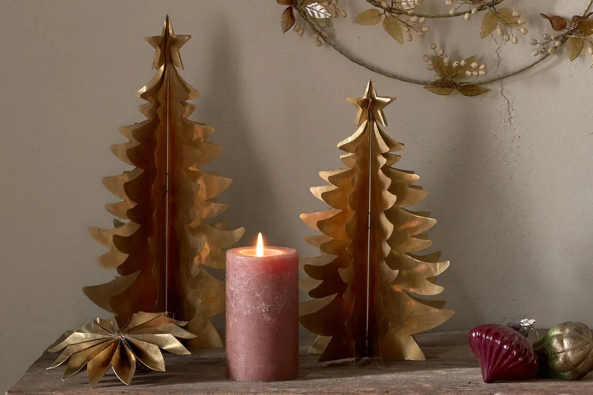 Katiri Small Christmas Tree Decoration - Antique Brass by NKUKU