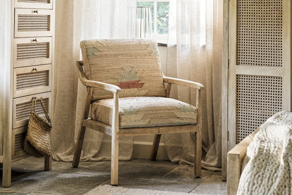 Kavya Kilim Armchair - Natural, Cotton & Jute product