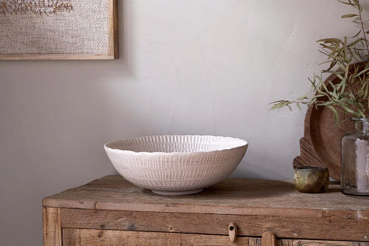 Kayanna Decorative Bowl - White, Ceramic product