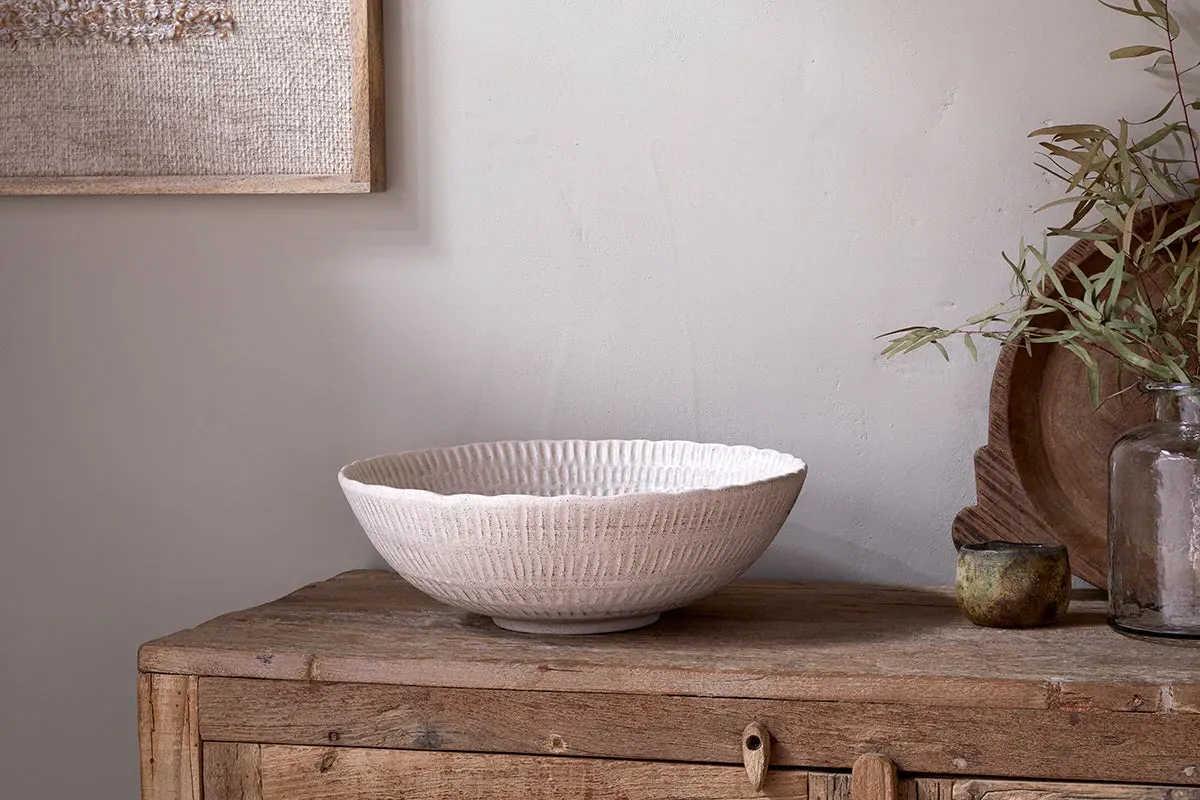 Kayanna Ceramic Decorative Bowl - White image
