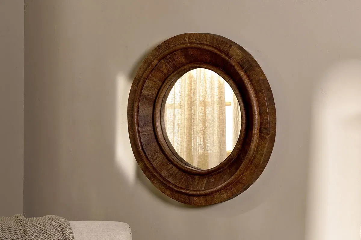Kayia Acacia Wood Mirror - Walnut image