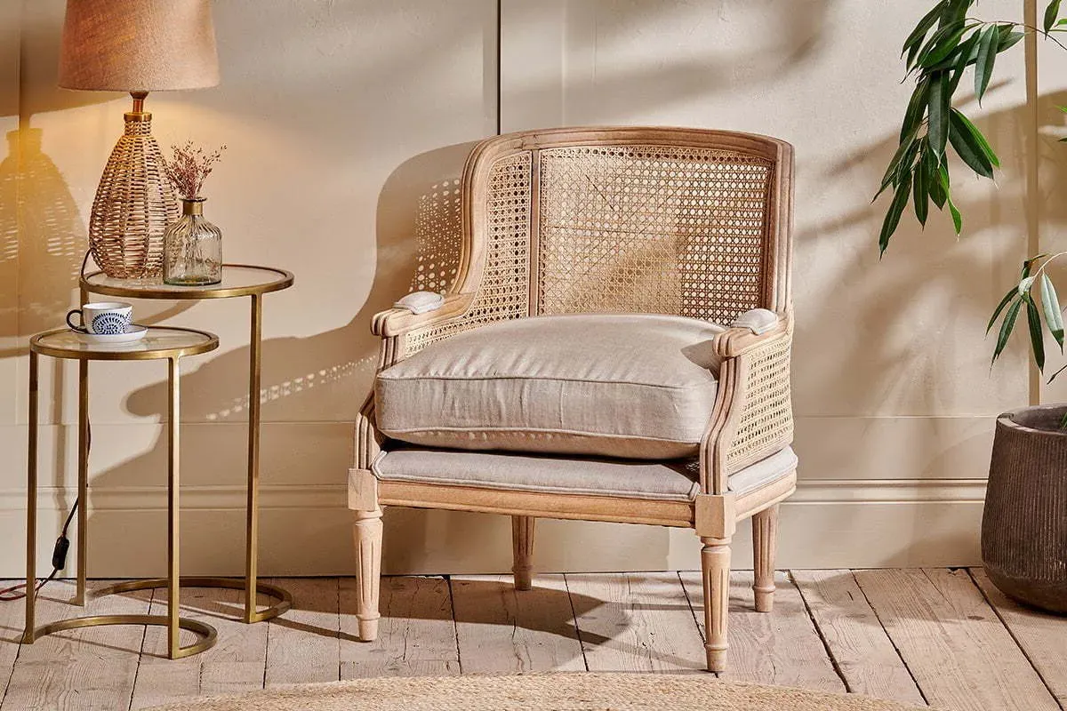Kaziria Cane & Linen Armchair - Natural product