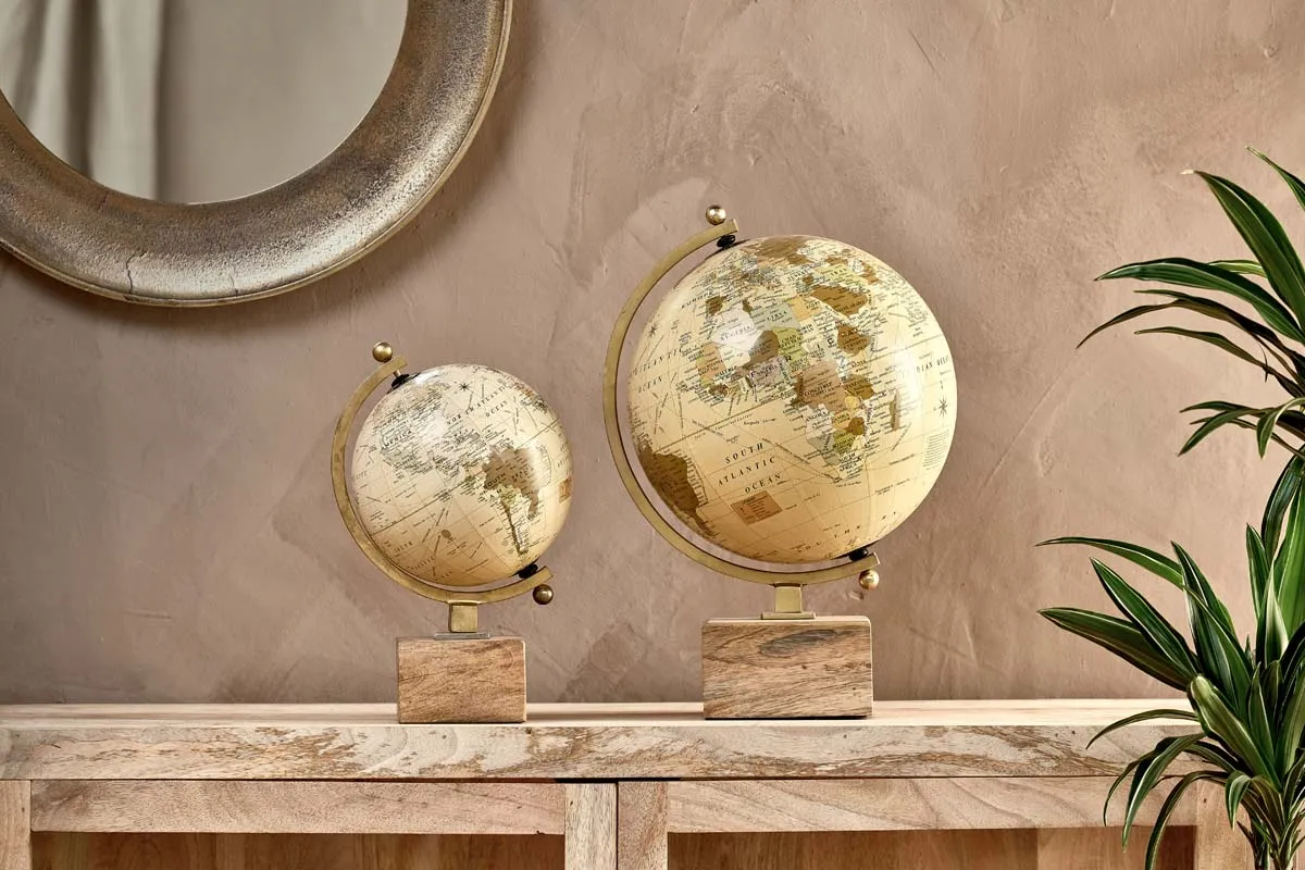 Kenda Small Decorative Globe - Natural, Mango Wood image