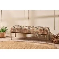 Kesu Kilim Iron Bench - Natural, Hemp Cotton alternate view