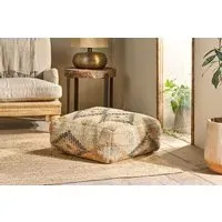 Kesu Kilim Large Pouf - Natural, Hemp Cotton
