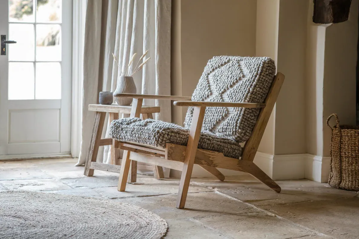 Keya Chunky Weave Dining Chair - Natural, Mango Wood image