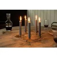 Khamila Leaf Iron Candle Holder - Antique Brass