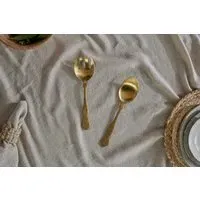 Khana Salad Servers Set of 2 - Brushed Gold