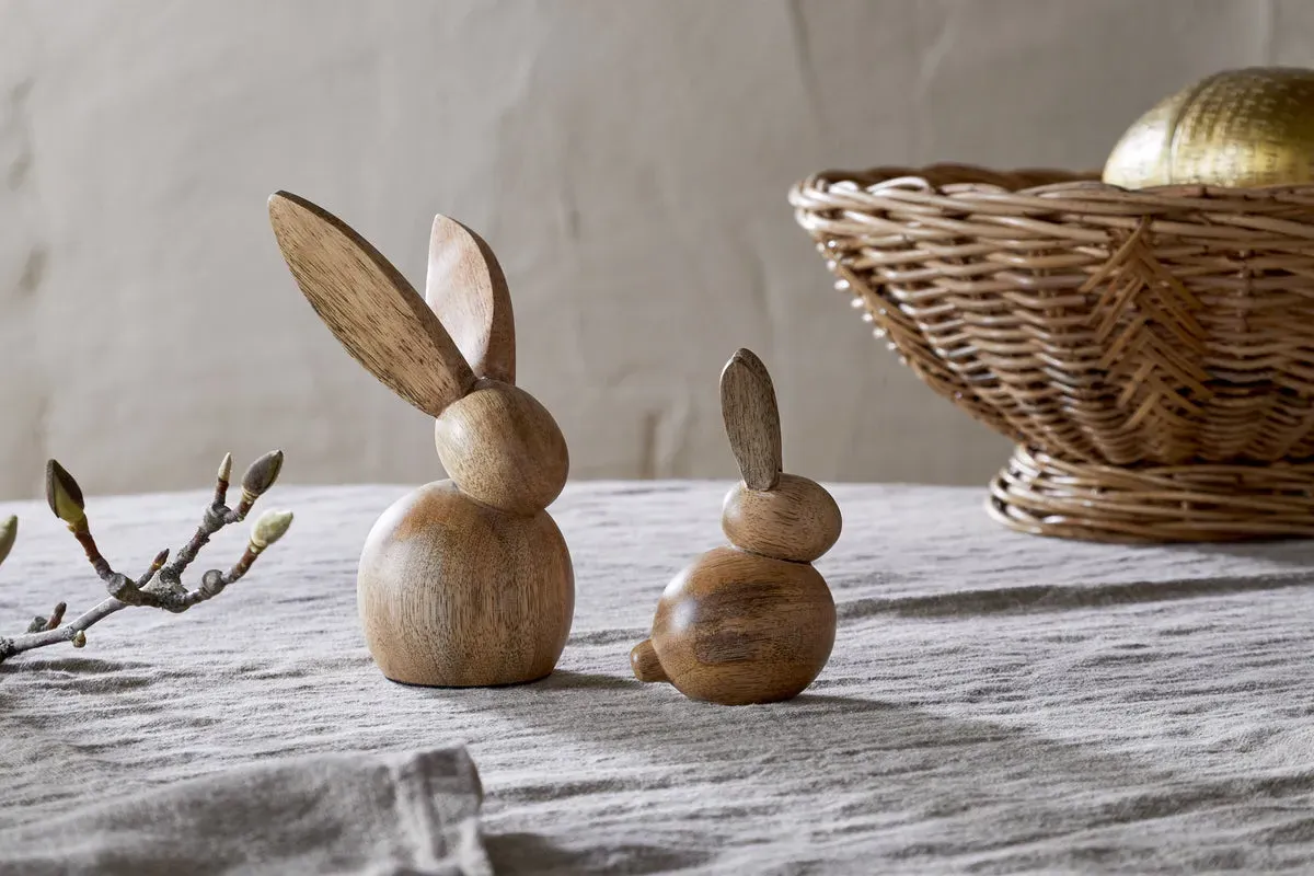 Khara Small Rabbit Standing Decoration - Natural, Mango Wood product