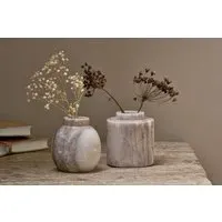Khari Round Marble Vase - Beige