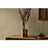 Khila Metal & Glass Vase - Antique Brass alternate view