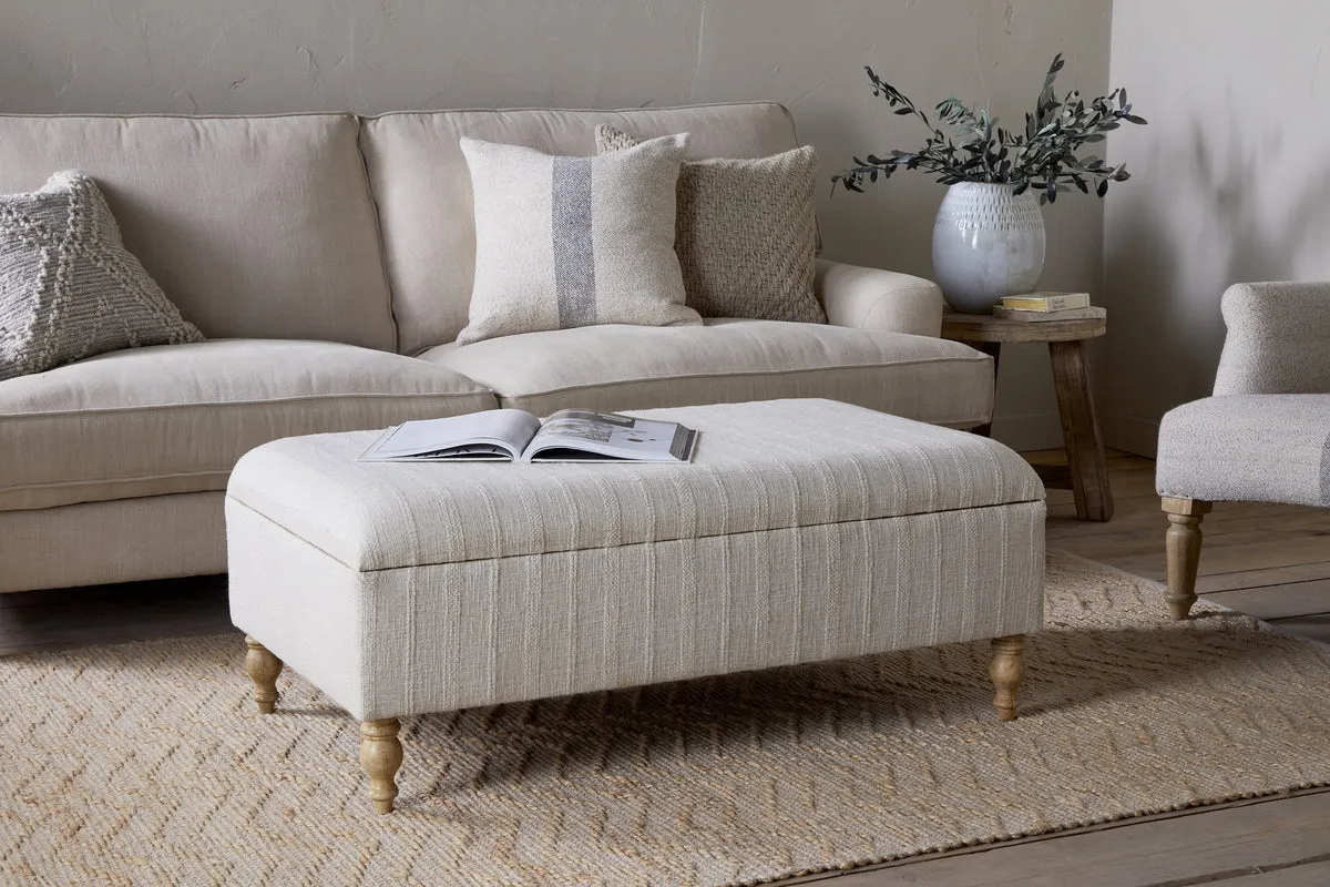 Kiana Upholstered Storage Ottoman - Natural