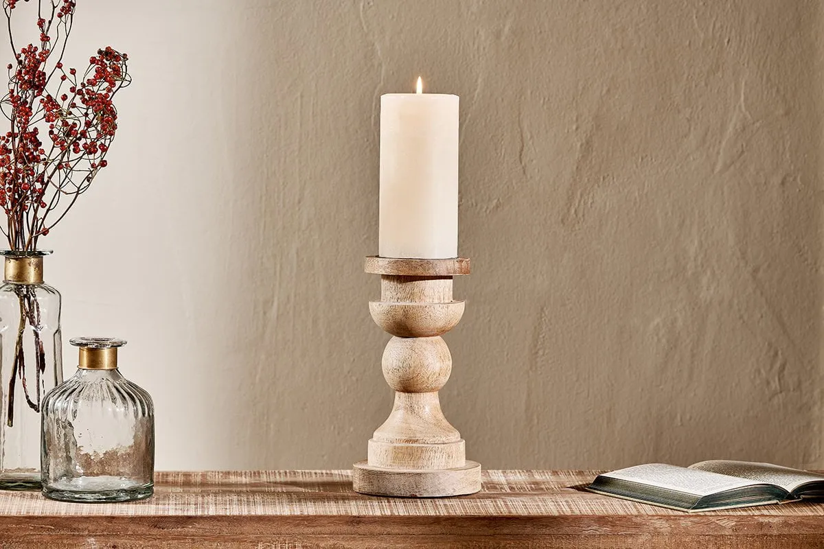 Kibibi Candle Stick - Natural, Mango Wood image