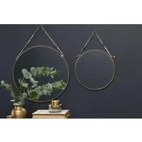 Kiko Large Round Mirror - Antique Brass alternate view