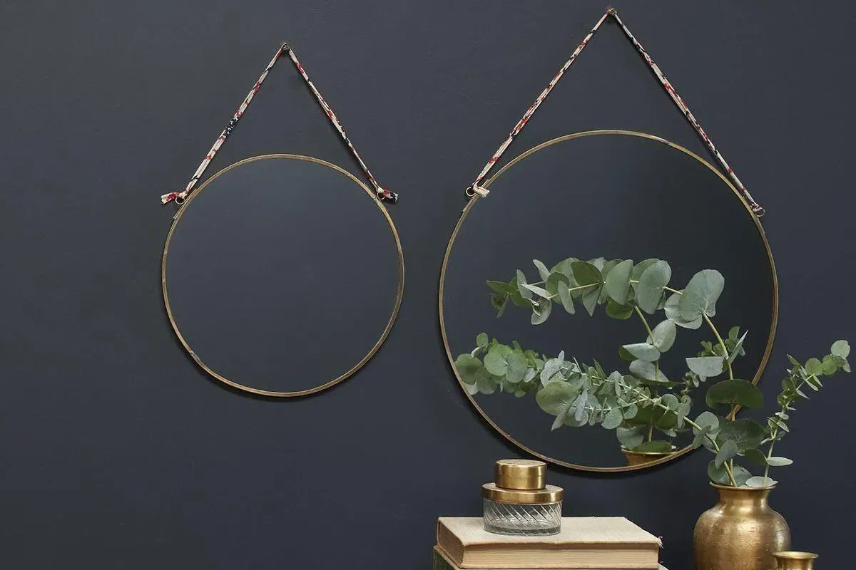 Kiko Round Mirror - Antique Brass