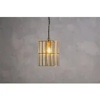 Kirindi Glass Panel Pendant Light - Antique Brass