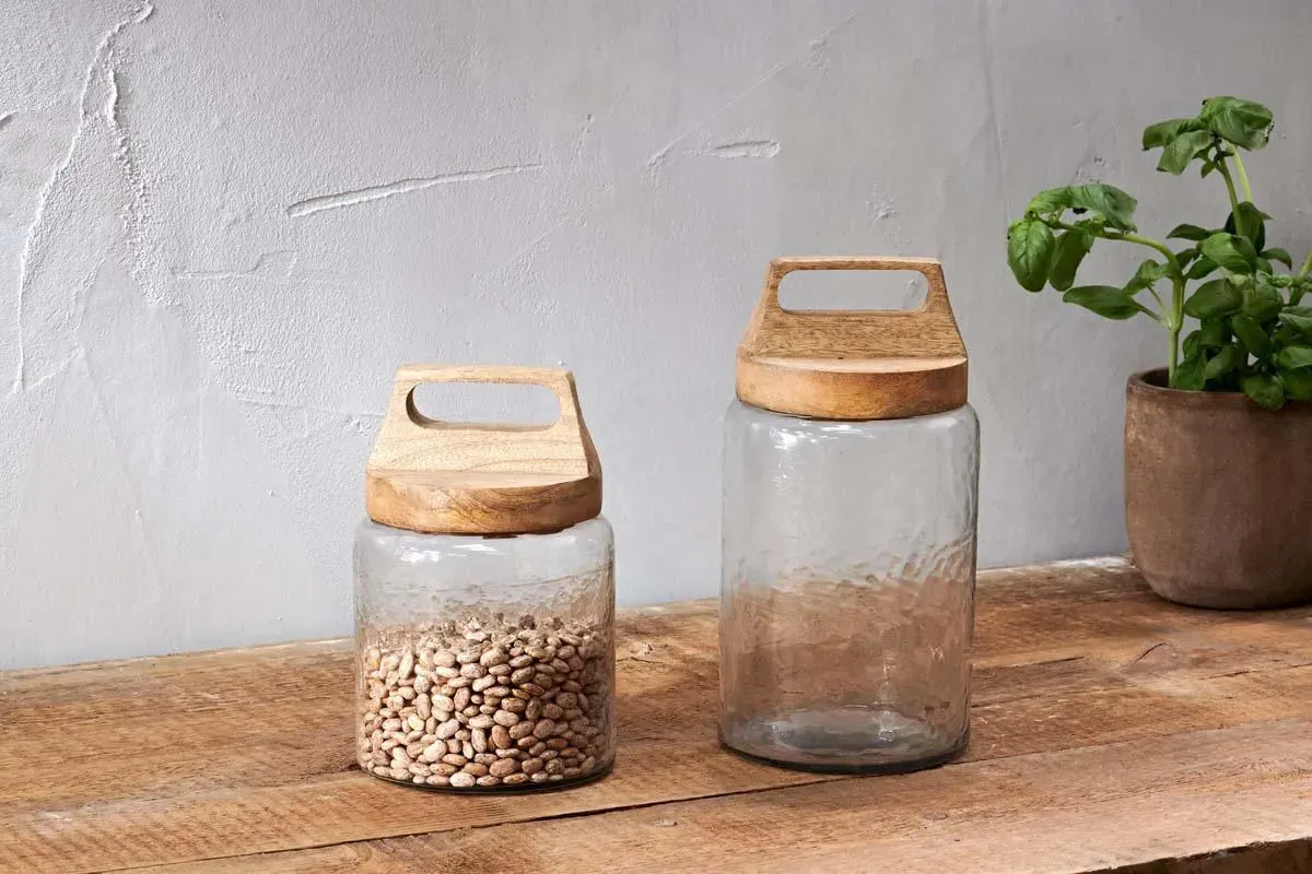 Kitto Large Storage Jar - Clear, Recycled Glass