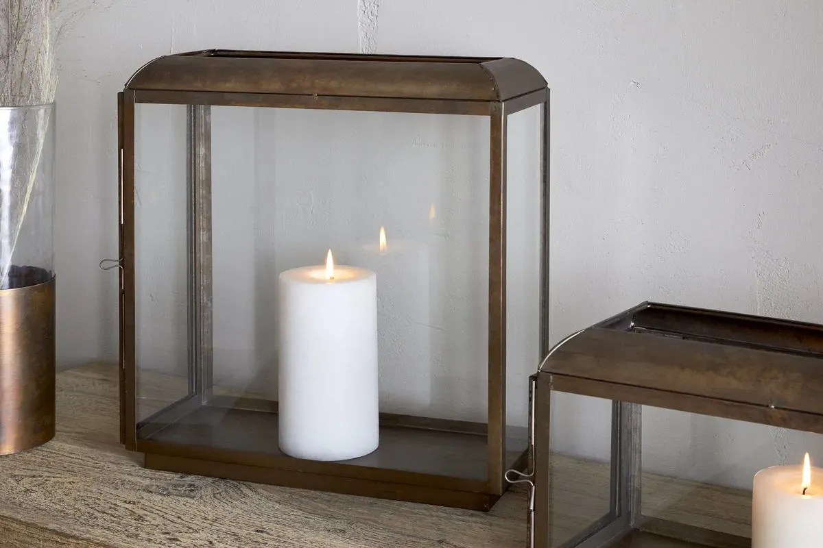 Kiwanda Tall Lantern - Antique Brass