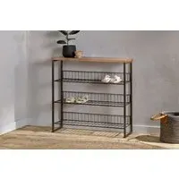 Kiyoma Tall Standing Shelves - Natural, Iron & Wood