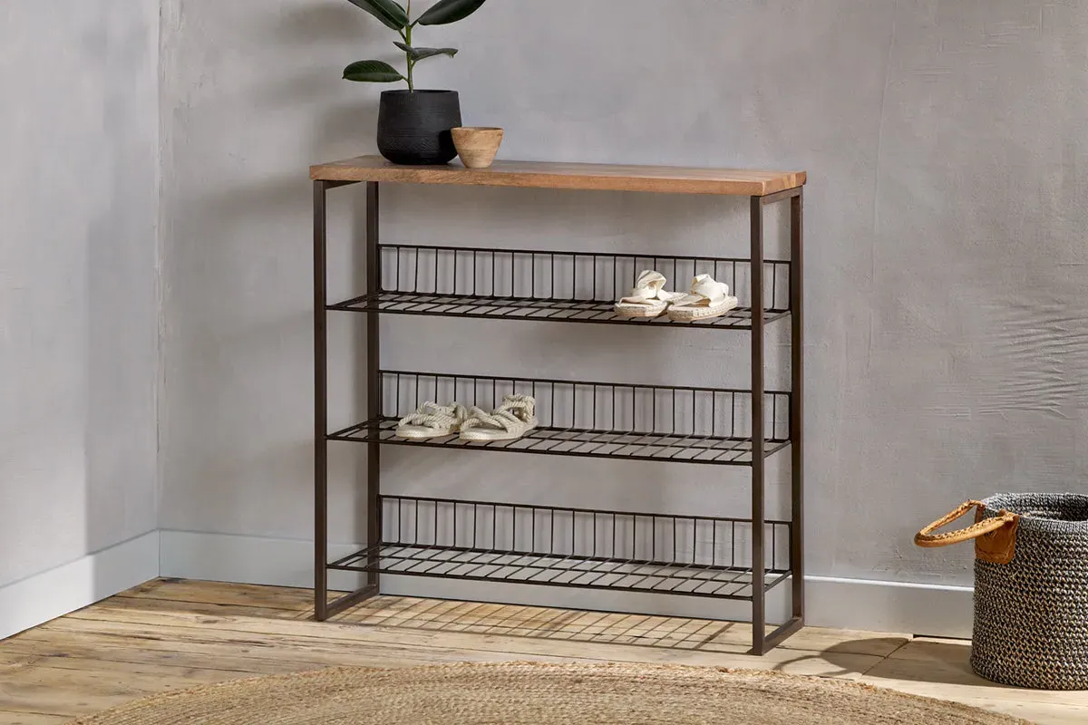 Kiyoma Tall Standing Shelves - Natural, Iron & Wood