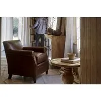 Knada Leather Armchair - Chocolate Brown, Buffalo Leather