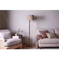 Konali Floor Lamp - Ash Stain, Mango Wood