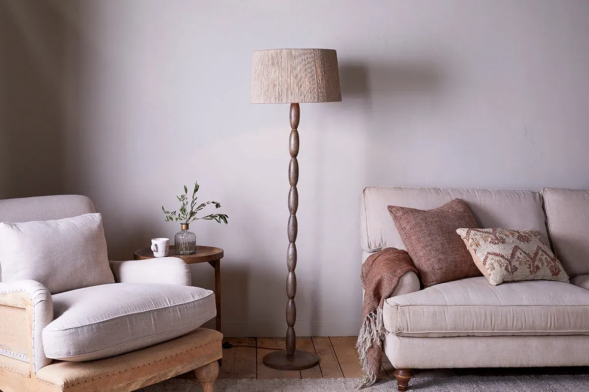 Konali Floor Lamp - Ash Stain, Mango Wood