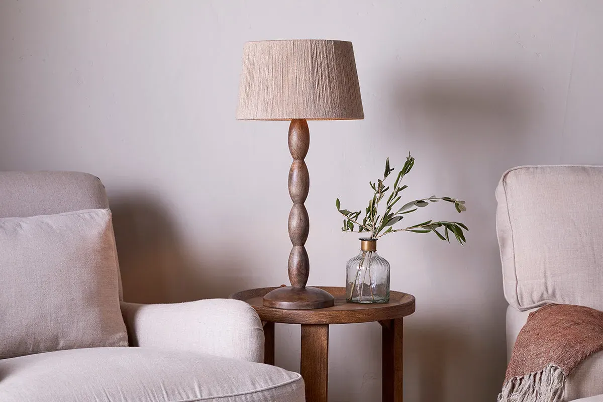 Konali Table Lamp - Ash Stain, Mango Wood