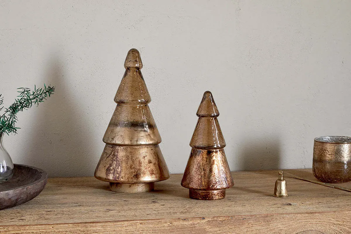 Konara Large Glass Tree - Gold Crackle