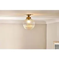 Konnie Globe Bathroom Ceiling Light - Clear, Brass alternate view
