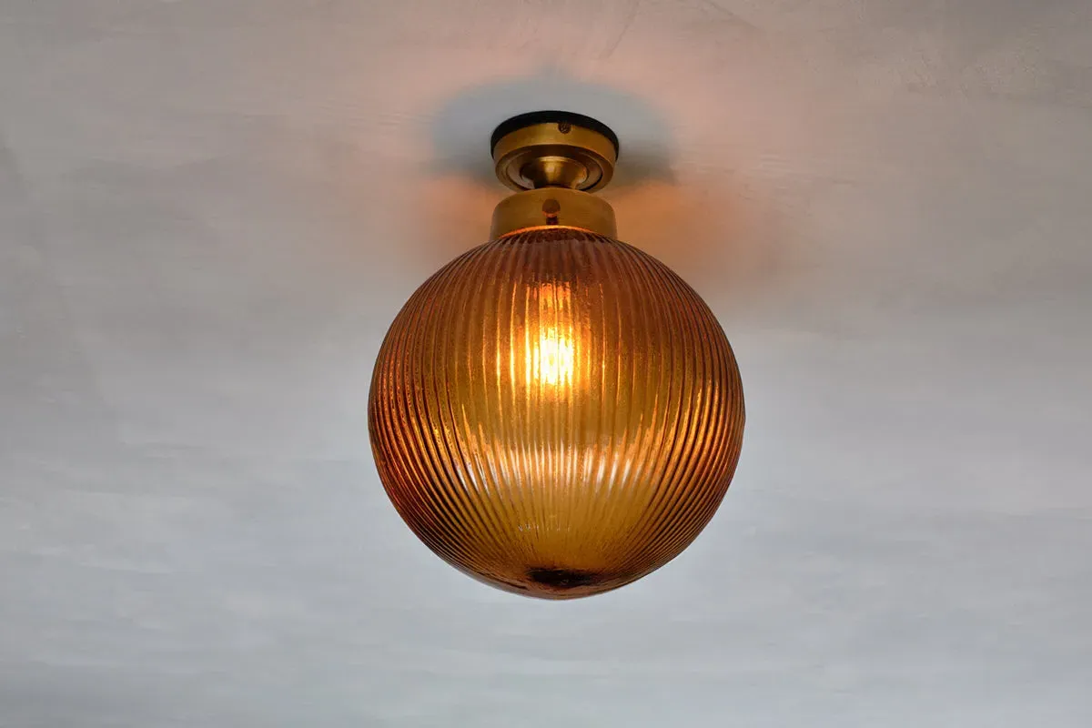 Konnie Globe Ceiling Light - Amber, Brass