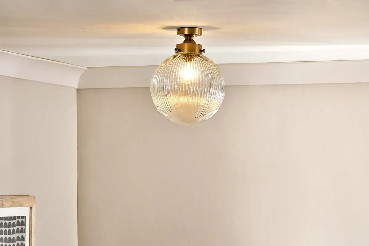 Konnie Globe Ceiling Light - Clear, Brass
