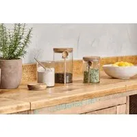 Kossi Small Storage Jar - Clear, Recycled Glass alternate view