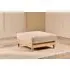 Krissa Linen Footstool - Natural, Mango Wood