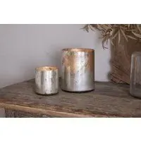 Kunjari Large Tealight Holder - Rustic Gold, Glass