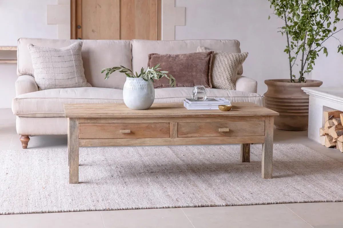 Laali Grooved Coffee Table - Natural, Mango Wood image